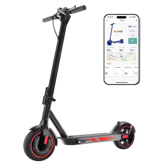 500W monopattino elettrico rosso ook-tek velocita 40km/h autonomia 50km